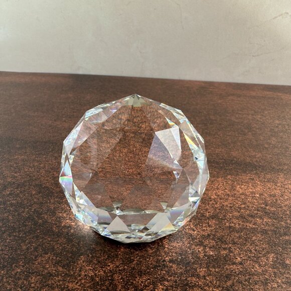 Baccarat Crystal Faceted Paperweight Vintage Modern - Picture 3 of 9
